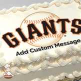 San Francisco Giants baseball design with bold 'GIANTS' text on a cake printed image.