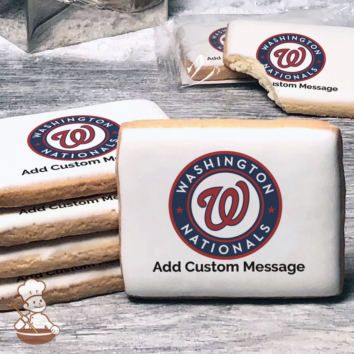 MLB Washington Nationals Custom Message Cookies (Rectangle)