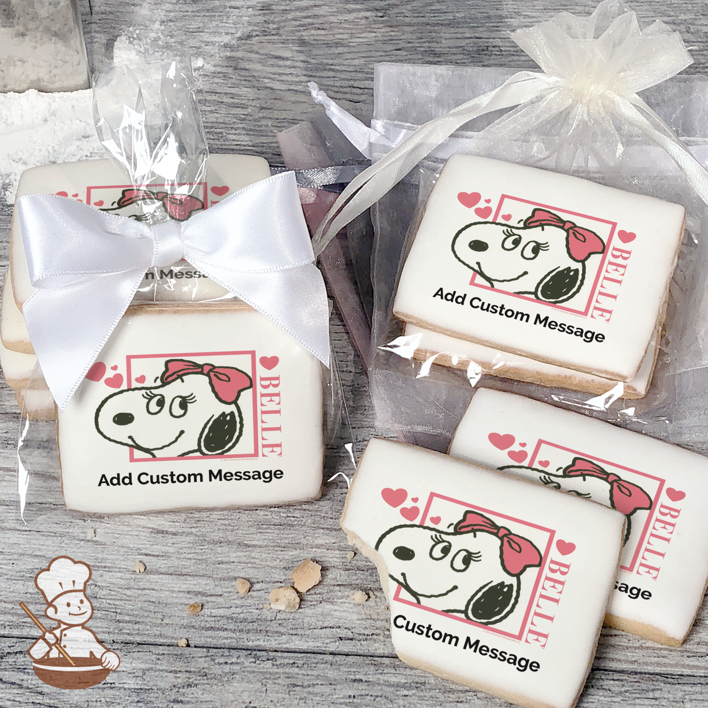 Peanuts Belle Custom Message Cookies (Rectangle)