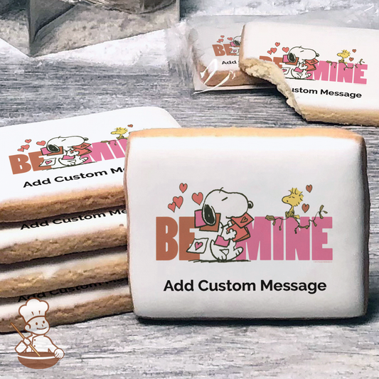 Peanuts Be Mine Custom Message Cookies (Rectangle)