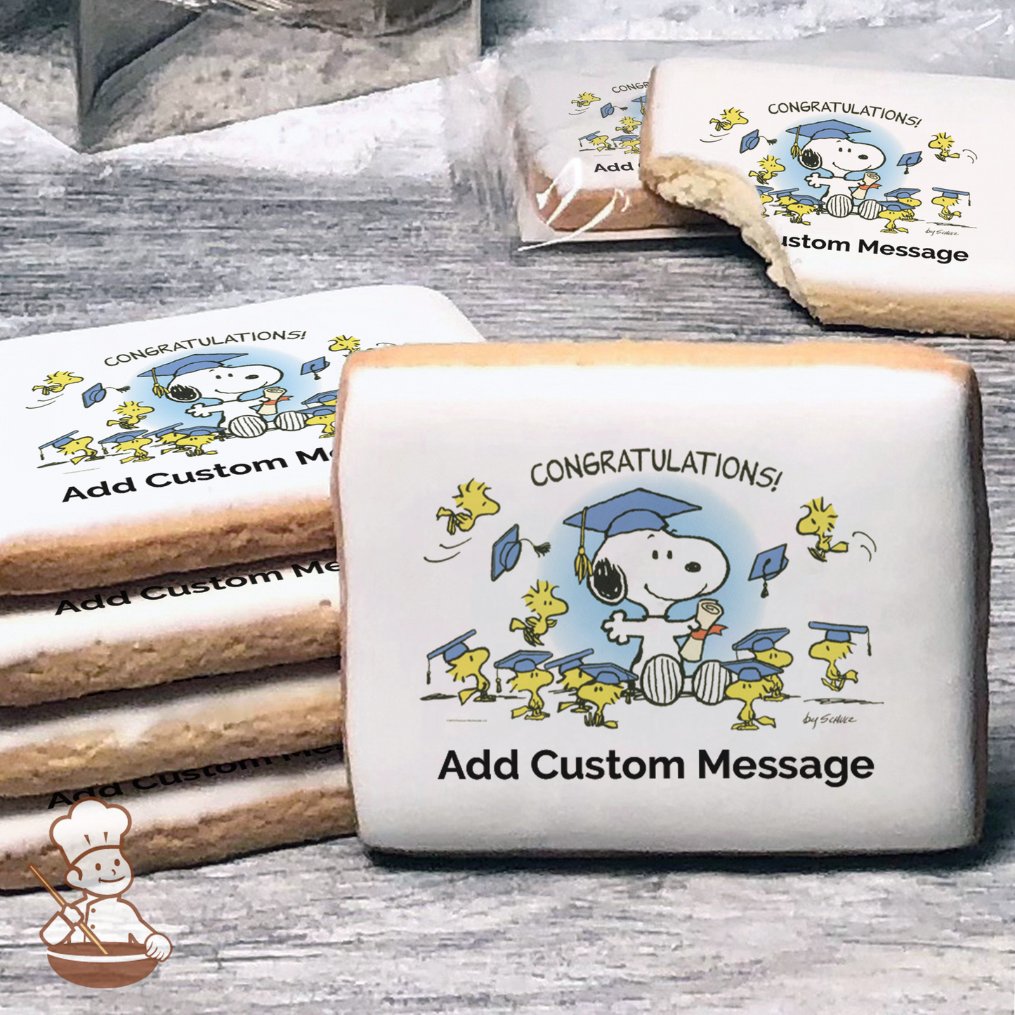 Peanuts Congradulations Custom Message Cookies (Rectangle)