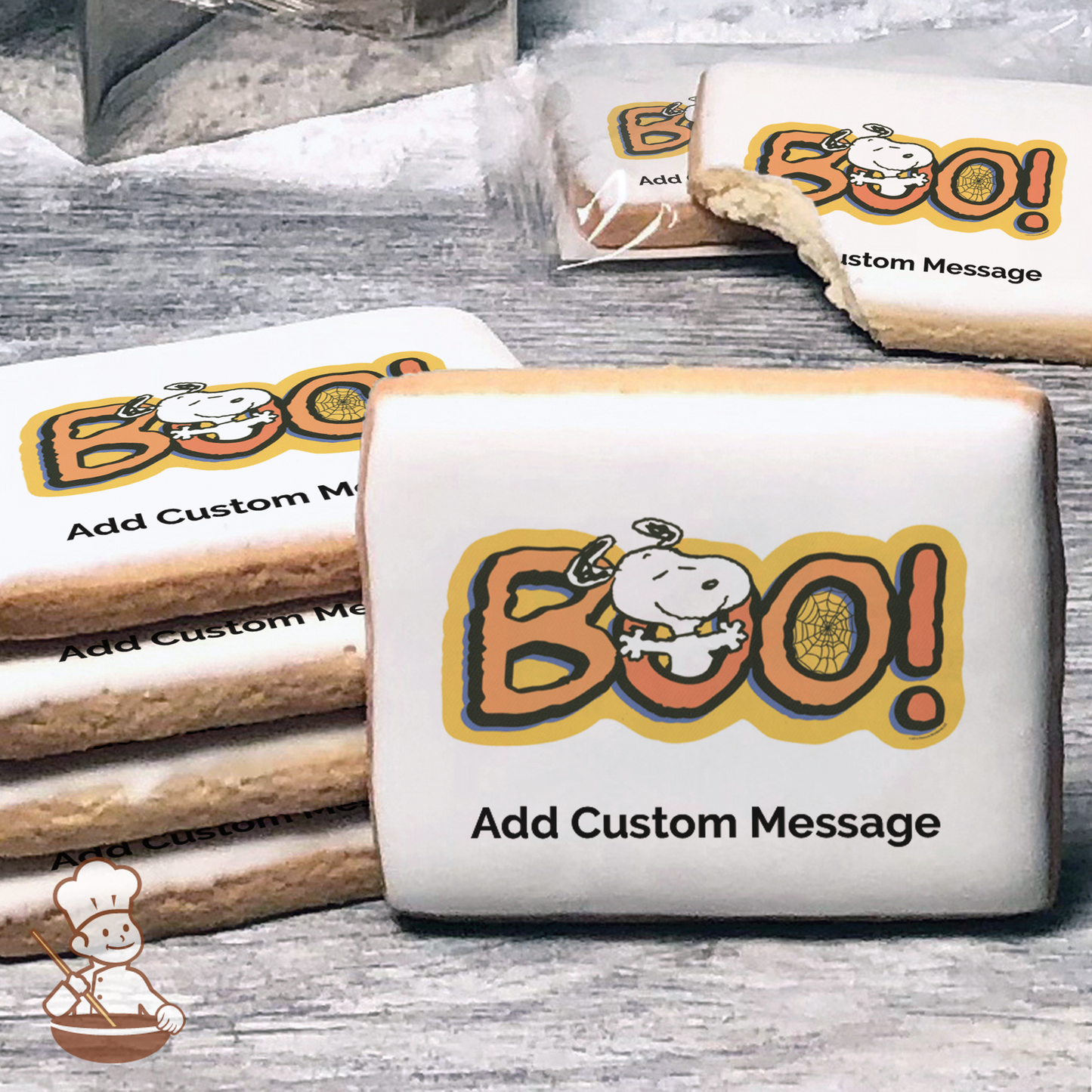 Peanuts Boo Custom Message Cookies (Rectangle)