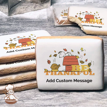 Peanuts Be Thankful Custom Message Cookies (Rectangle)