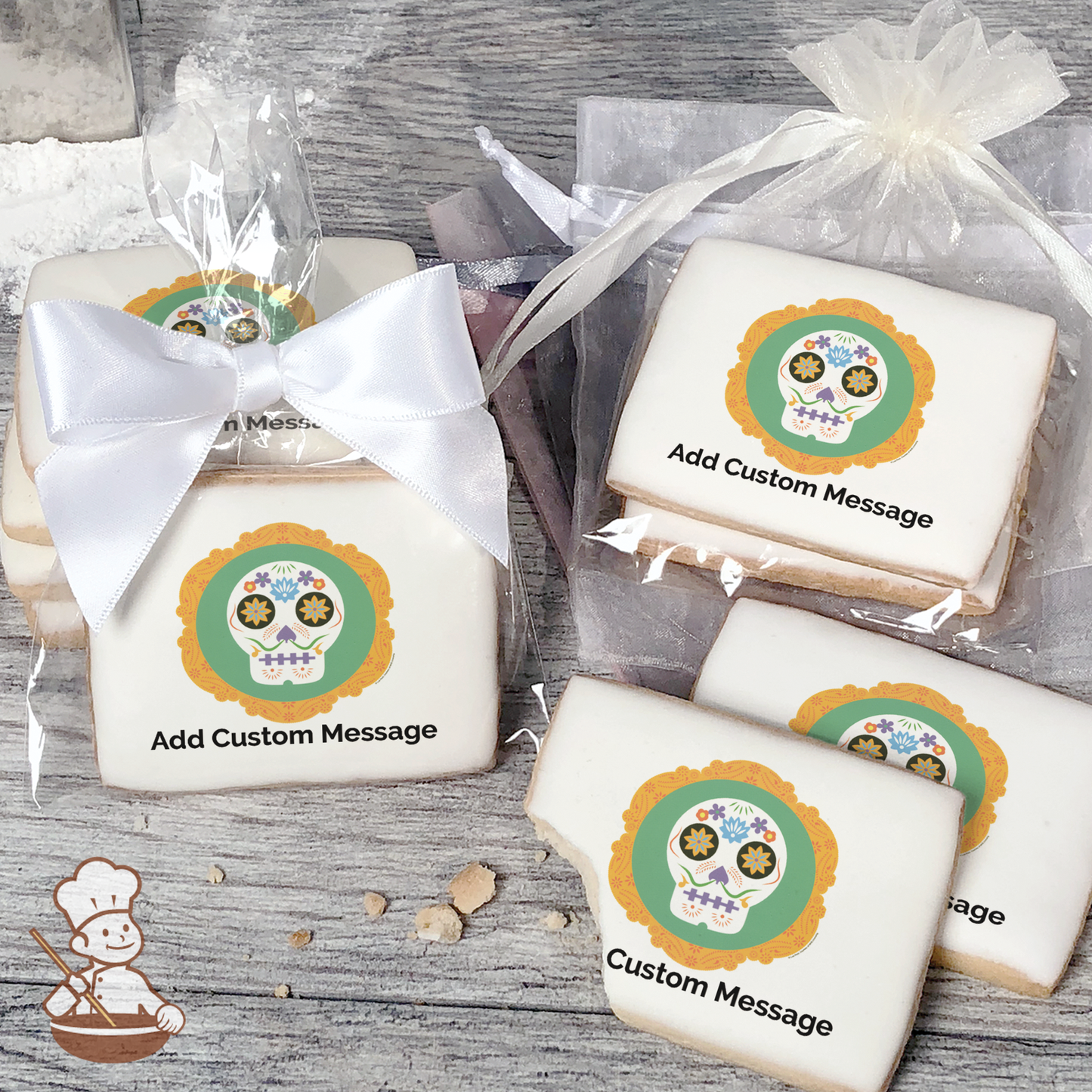 Dia De Los Muertos 3 Custom Message Cookies (Rectangle)