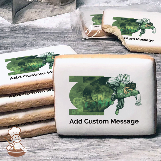 Justice League Green Lanterns Light Custom Message Cookies (Rectangle)