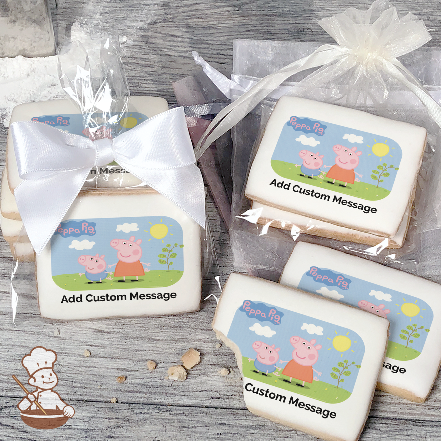 Peppa Pig Custom Message Cookies (Rectangle)