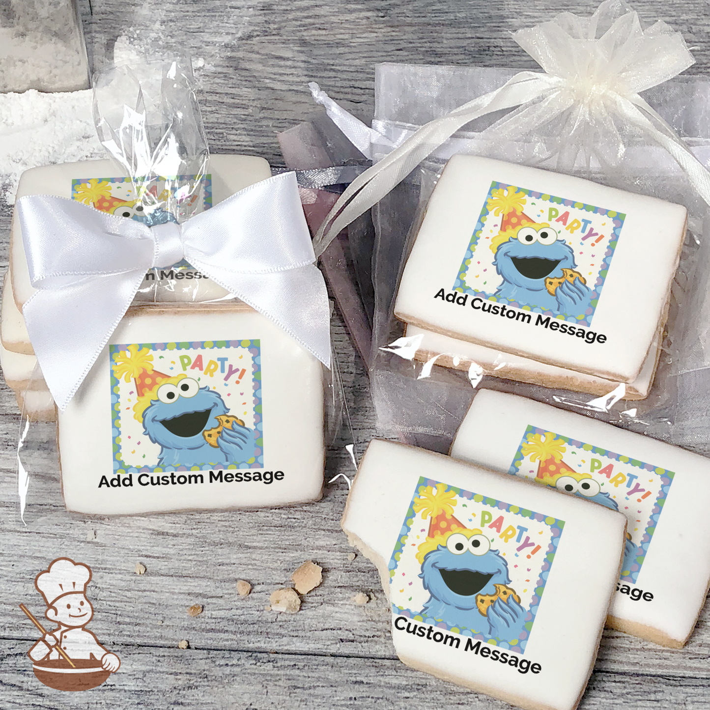 Sesame Street Party Custom Message Cookies (Rectangle)