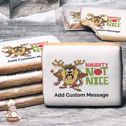 Looney Tunes Naughty Not Nice Custom Message Cookies (Rectangle)