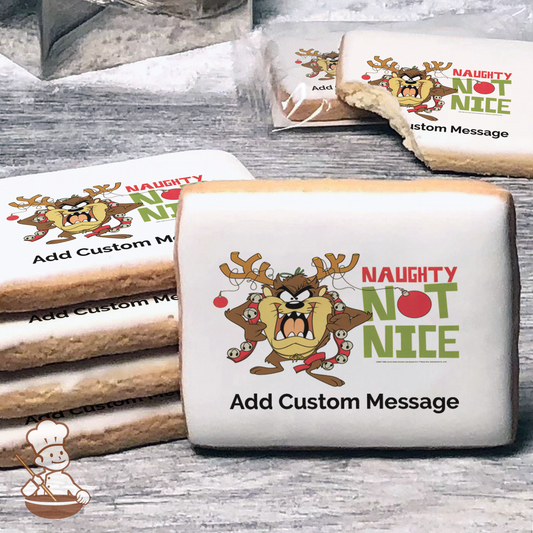 Looney Tunes Naughty Not Nice Custom Message Cookies (Rectangle)