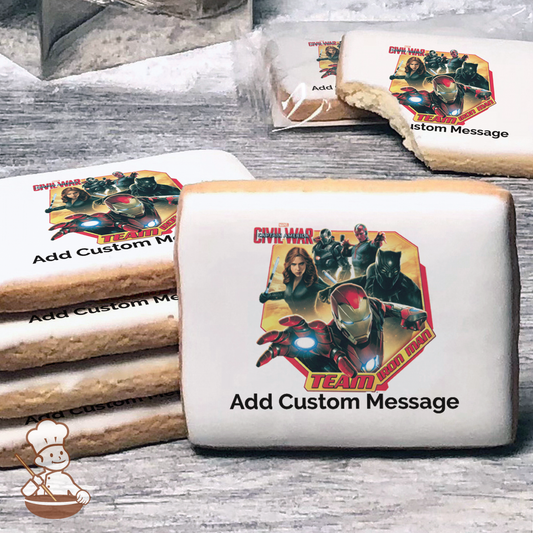 Marvels Captain America Civil War Team Iron Man Custom Message Cookies (Rectangle)