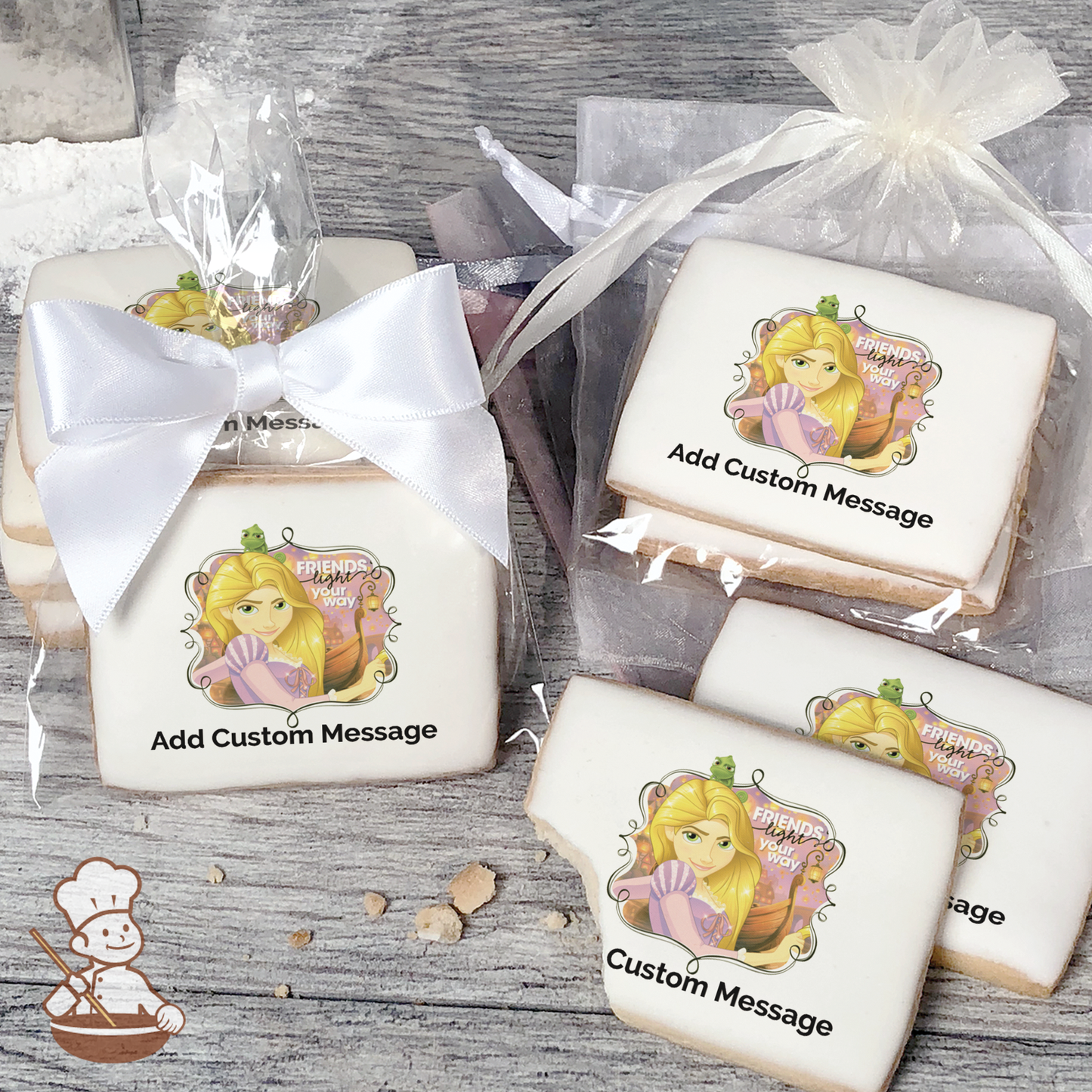 Disney Princess Rapunzel Dream Big Custom Message Cookies (Rectangle)