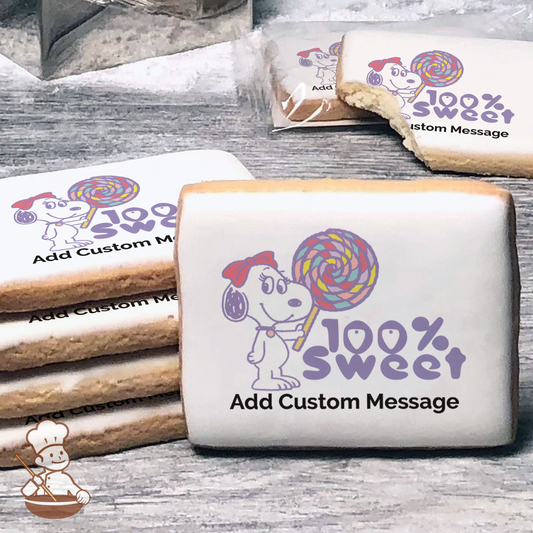 Peanuts 100Percent Sweet Custom Message Cookies (Rectangle)