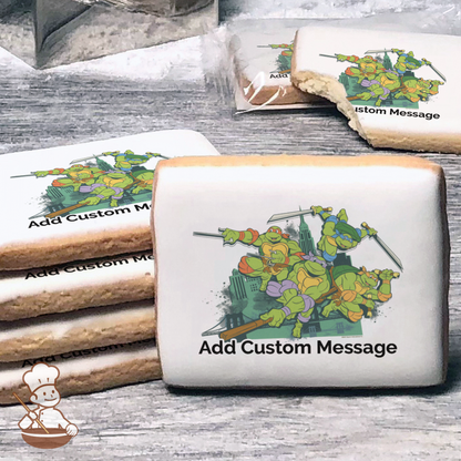 Ninja Turtles Cowabunga Custom Message Cookies (Rectangle)