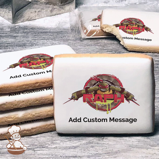 Ninja Turtles Raphael Custom Message Cookies (Rectangle)