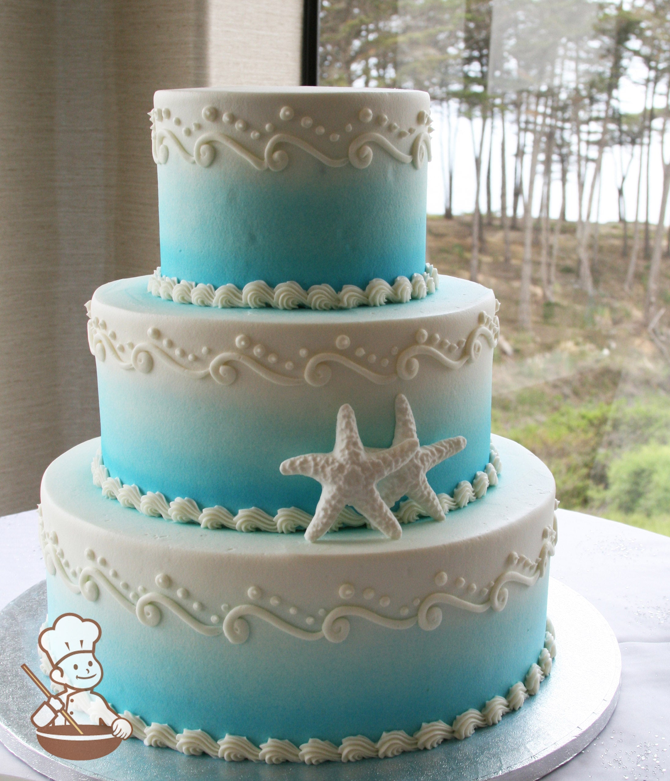 Wavy buttercream - Ocean themed cake tutorial - YouTube